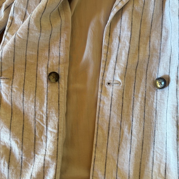Banana Republic Linen & Cotton Blend Double Breasted Pinstripe Blazer - Picture 8 of 10